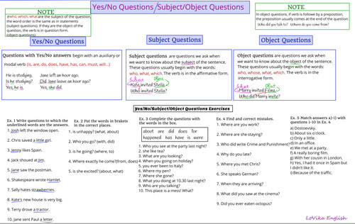 Subject and Object Questions